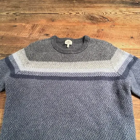 FAHERTY Sweater Crewneck Women's Large (Medium) 100% Merino Wool Blue Gray READ - Picture 11 of 13